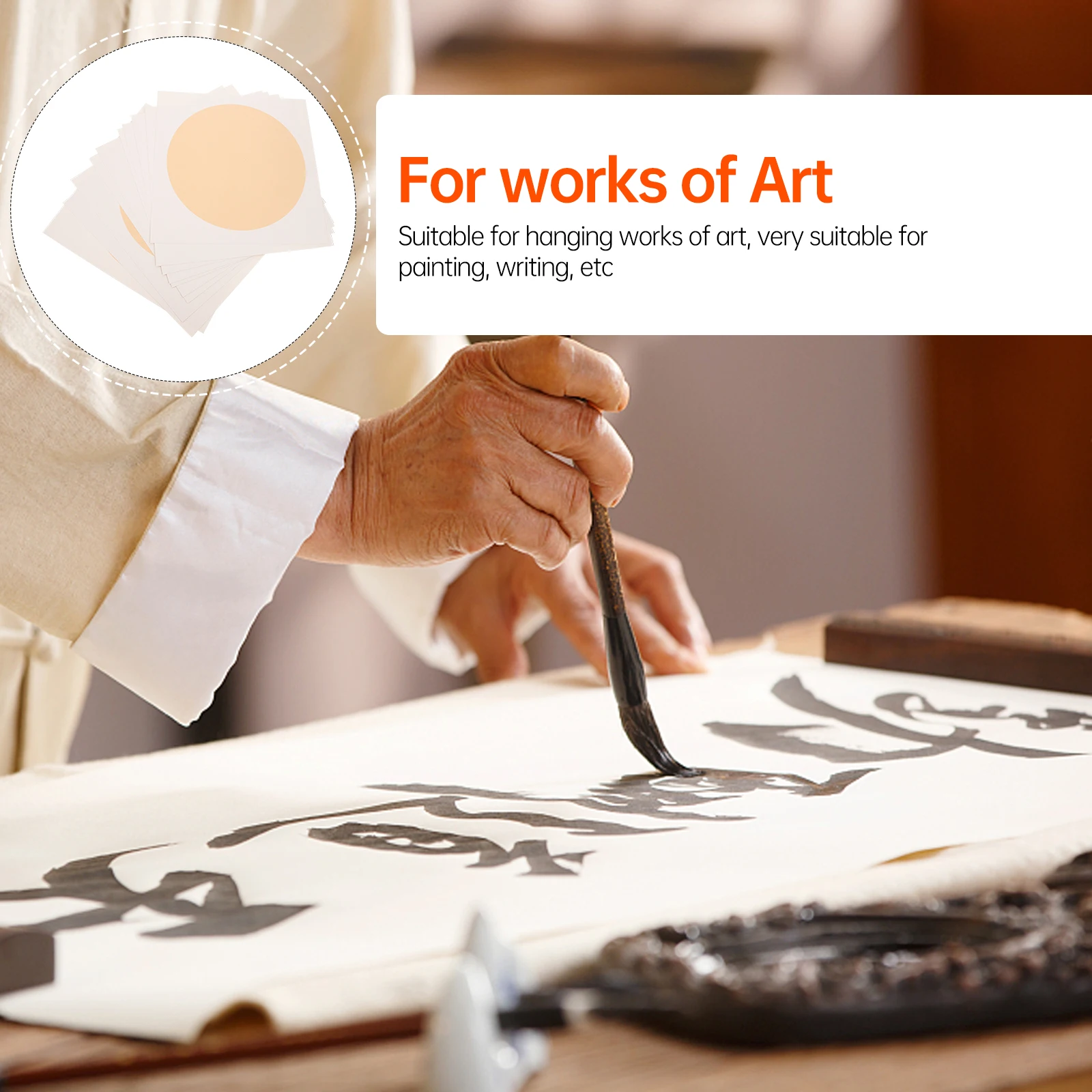 

10 Sheets Rice Paper Fan Surface Chinese Calligraphy Art Painting Supplies Office