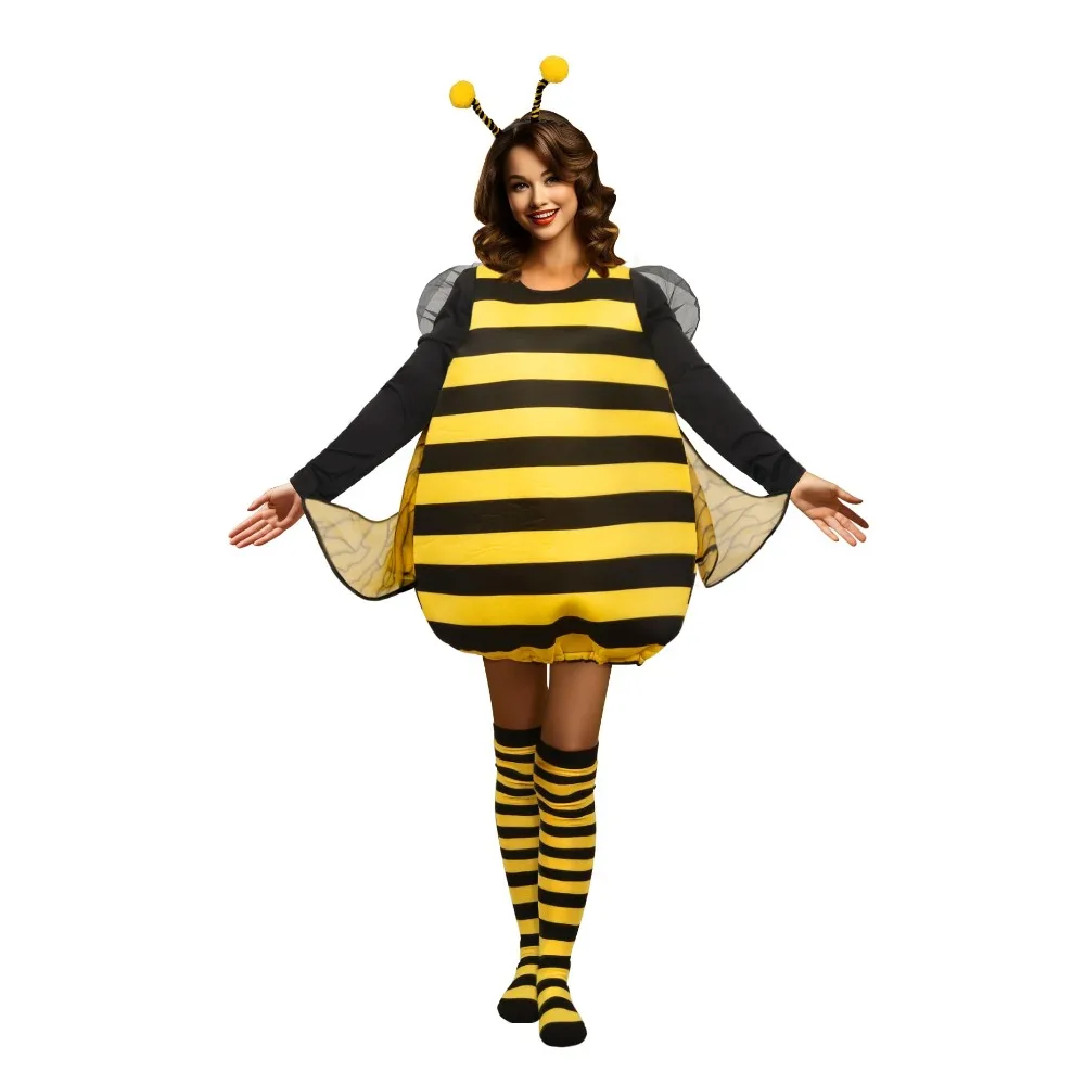 Bumble Bee Costume for Women Cute Soft Funny Animal Cosplay Honey Bee Costume Festival Mardi Gras Rave Carnival Party Outfit