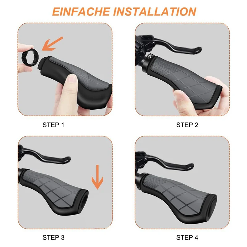 Велосипедные ручки A26P, эргономичные ручки, нескользящие резиновые ручки на руль, велосипедные ручки для электронного велосипеда 22,2 мм, серые