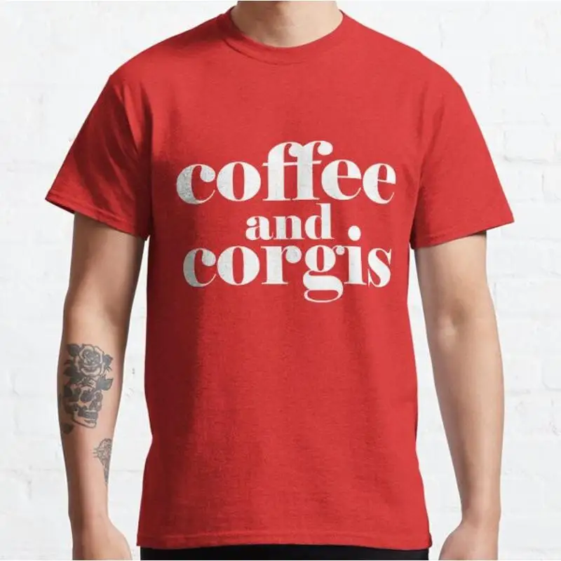 Coffee and Corgis funny lover gift Classic T shirt_r3k_10