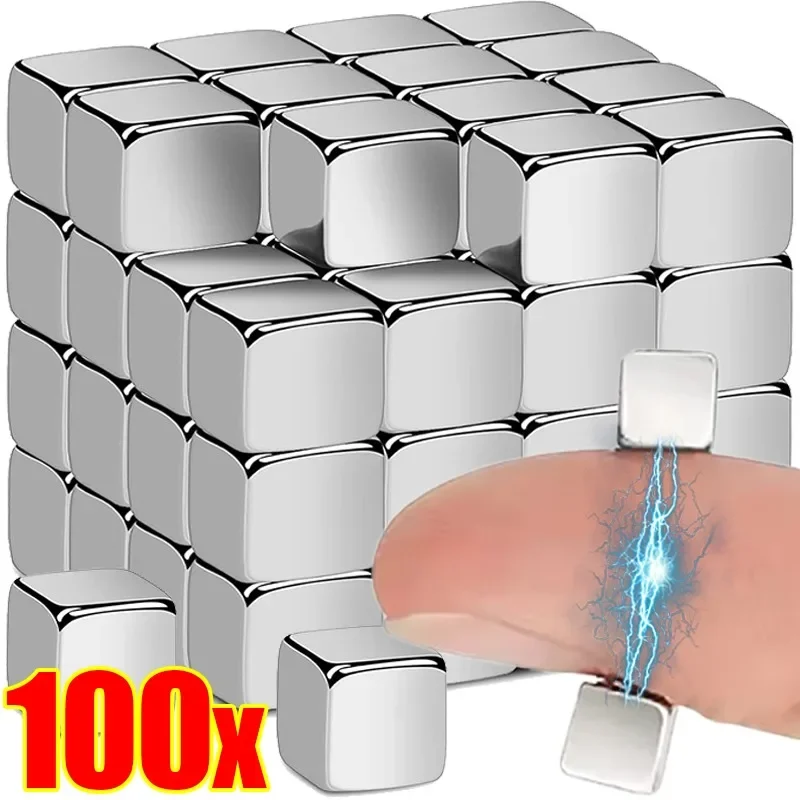 100/10PCS Strong Neodymium Magnets Mini Square Cube Neodymium Magnet Heavy Duty Whiteboard Fridge DIY Crafts Magnetic Attraction