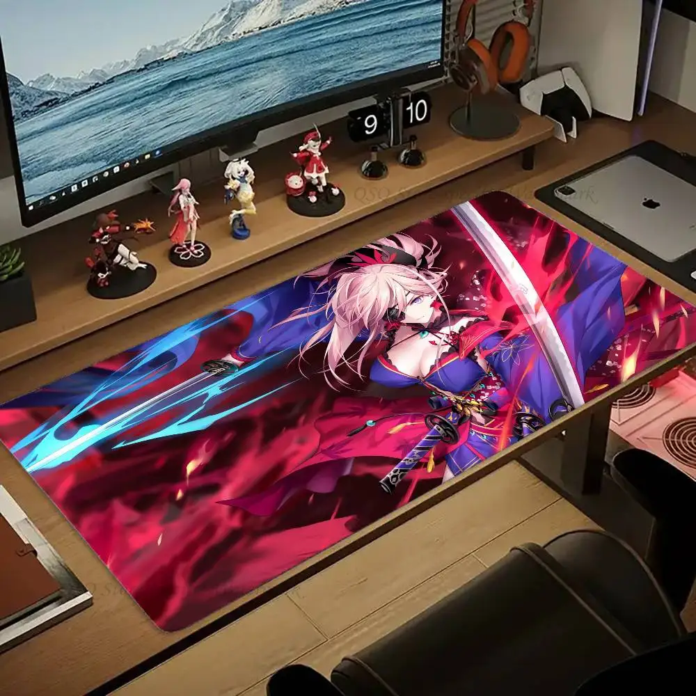 Miyamoto Musashi Anime Game Fate Grand Order Mousepad Non-slip Suitable For Office Computers Laptops E-sports Game Desk Mats XXL