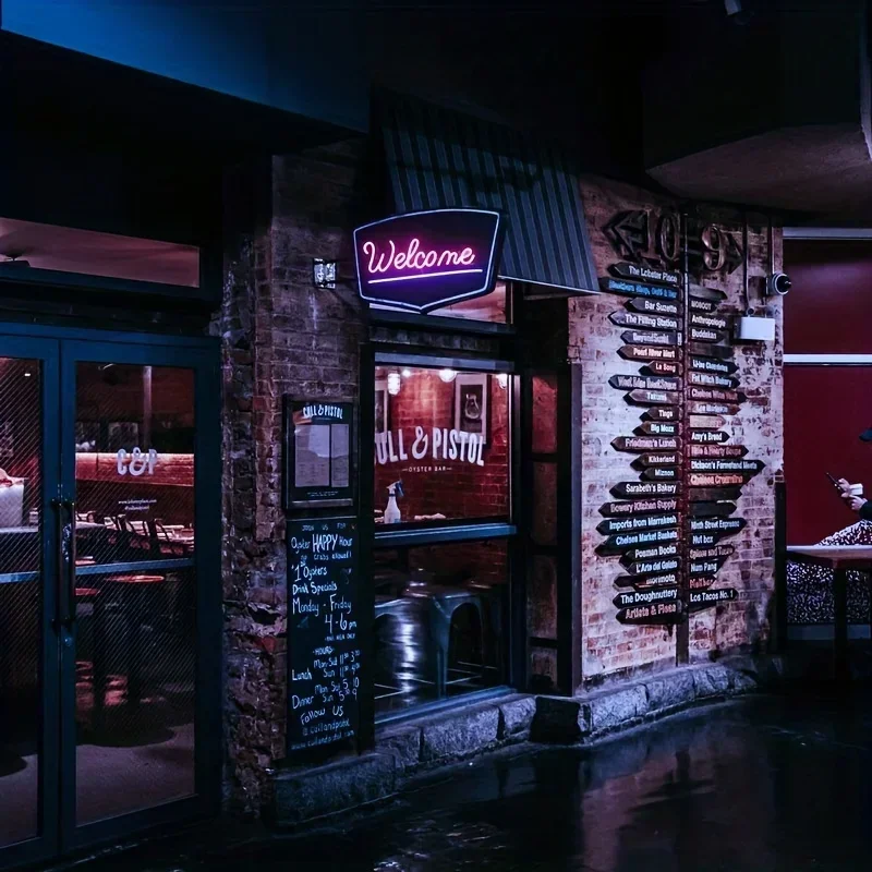 Welcome Neon Sign LED Neon Light Sign USB Night Light Store apertura Glass Window Shop Cafe Restaurant House Warming Gift Decor