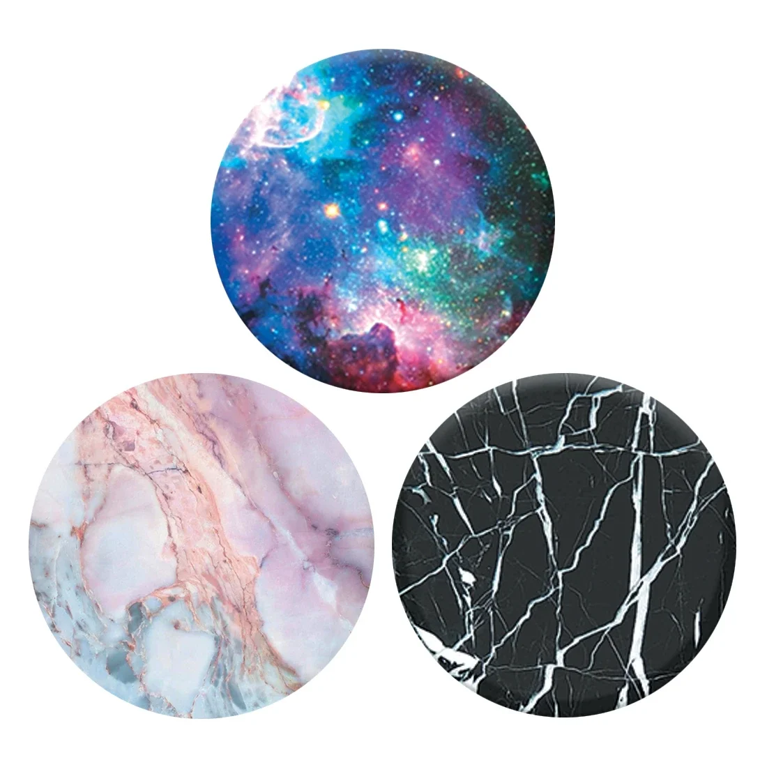 

3 Pack Foldable Expanding Cell Phone Finger Stand Holder Compatible with All Smartphones and Tablets Nebula Galaxy Marble
