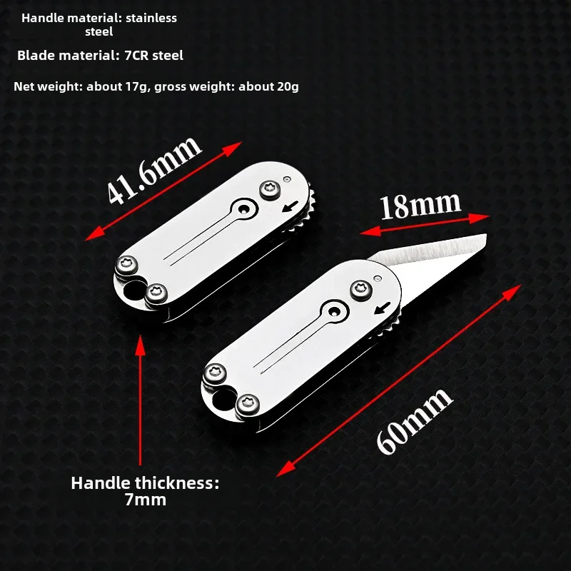 Cute Stainless Steel Mini Knife, Portable Pocket Knife, Flap Pocket Pants Knife, Keychain Pendant, Unboxing Express Knife