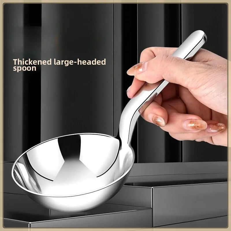1 multifunctional soup spoon - easy to carry, serve and dine, short handled thick headed spoon