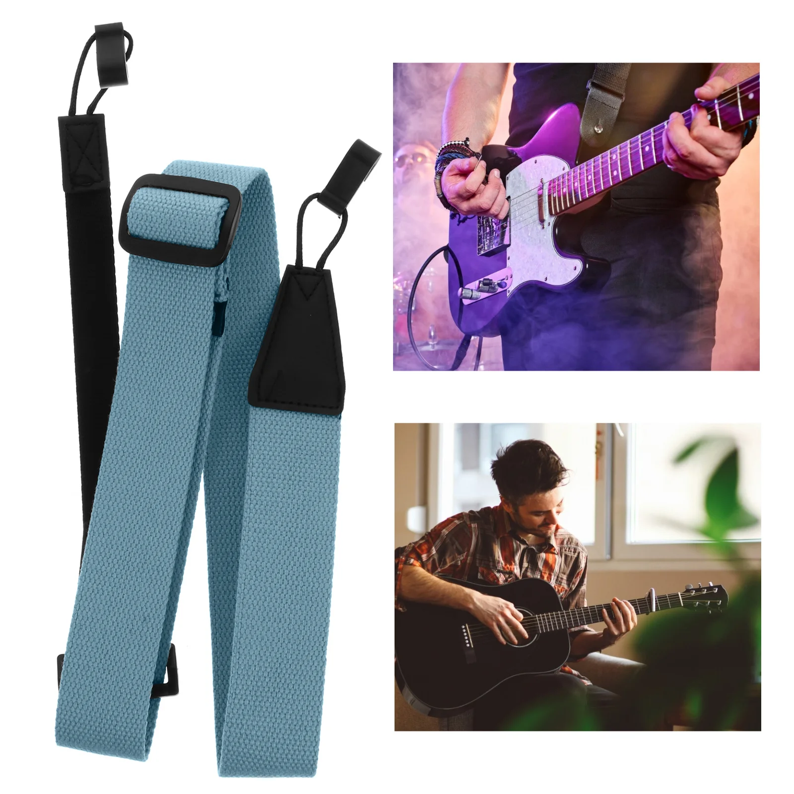 

1pc Ukulele Strap Non-Punching Durable Soft Fabric Adjustable For Youth Guitar Bass Baritone Acoustic Instrument Accessories