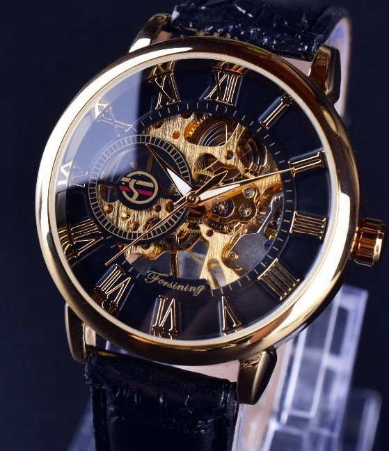 Fully Automatic Luxury Men's Mechanical Watch Casual Breathable Leather Strap Waterproof Tourbillon Hollowed Out Men's Watch