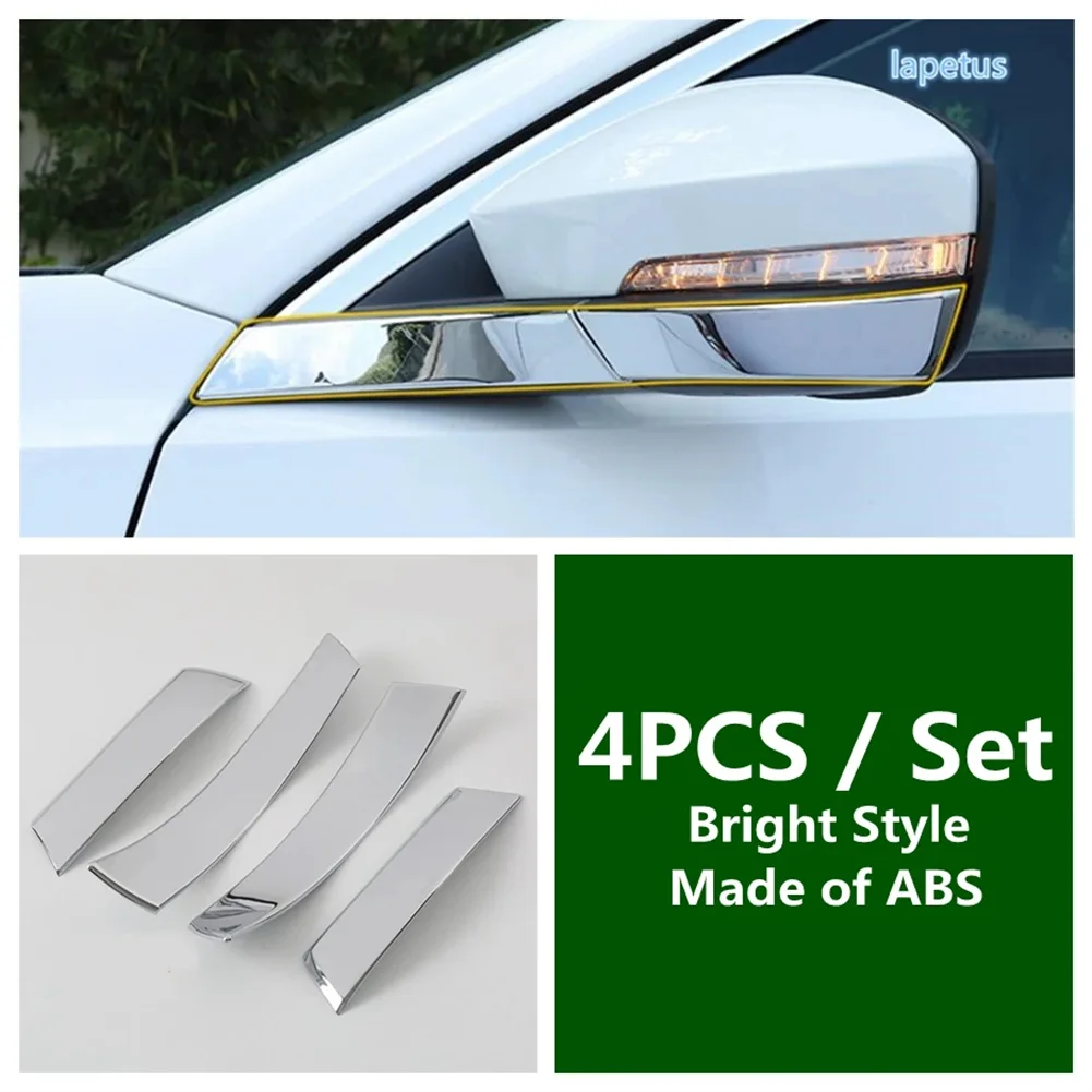 ABS Chrome Side Rearview Mirror Protector Streamer Decor Frame Cover Trim For Volkswagen T-Roc T Roc 2018 - 2024 Car Accessories