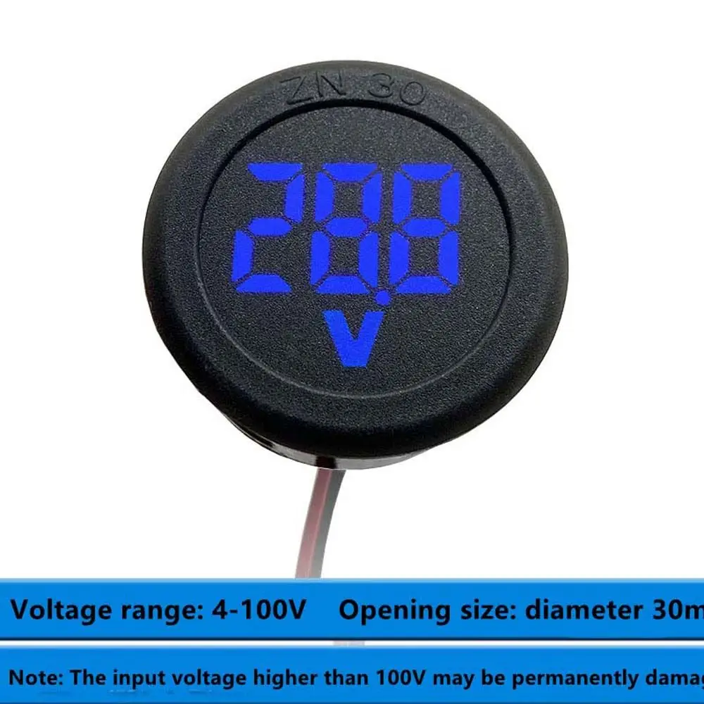 Voltage Tester Reverse Connection Protection DC Digital Two-wire Voltmeter LED Digital Display Car Voltage Current Meter