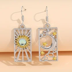 New jewelry design sense exquisite moon stars sun earrings tarot women's alloy jewelry
