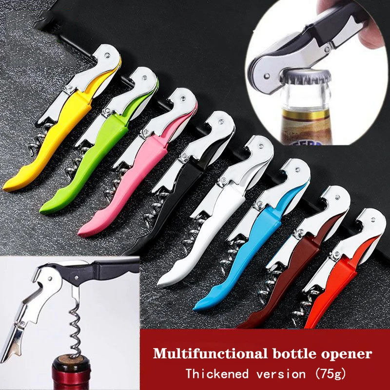 Multi-Functional 2 in 1 Bottle Opener Stainless Steel Bar Table Key Bottle Opener Wine Beer Cap Remover Home Kitchen Accessories