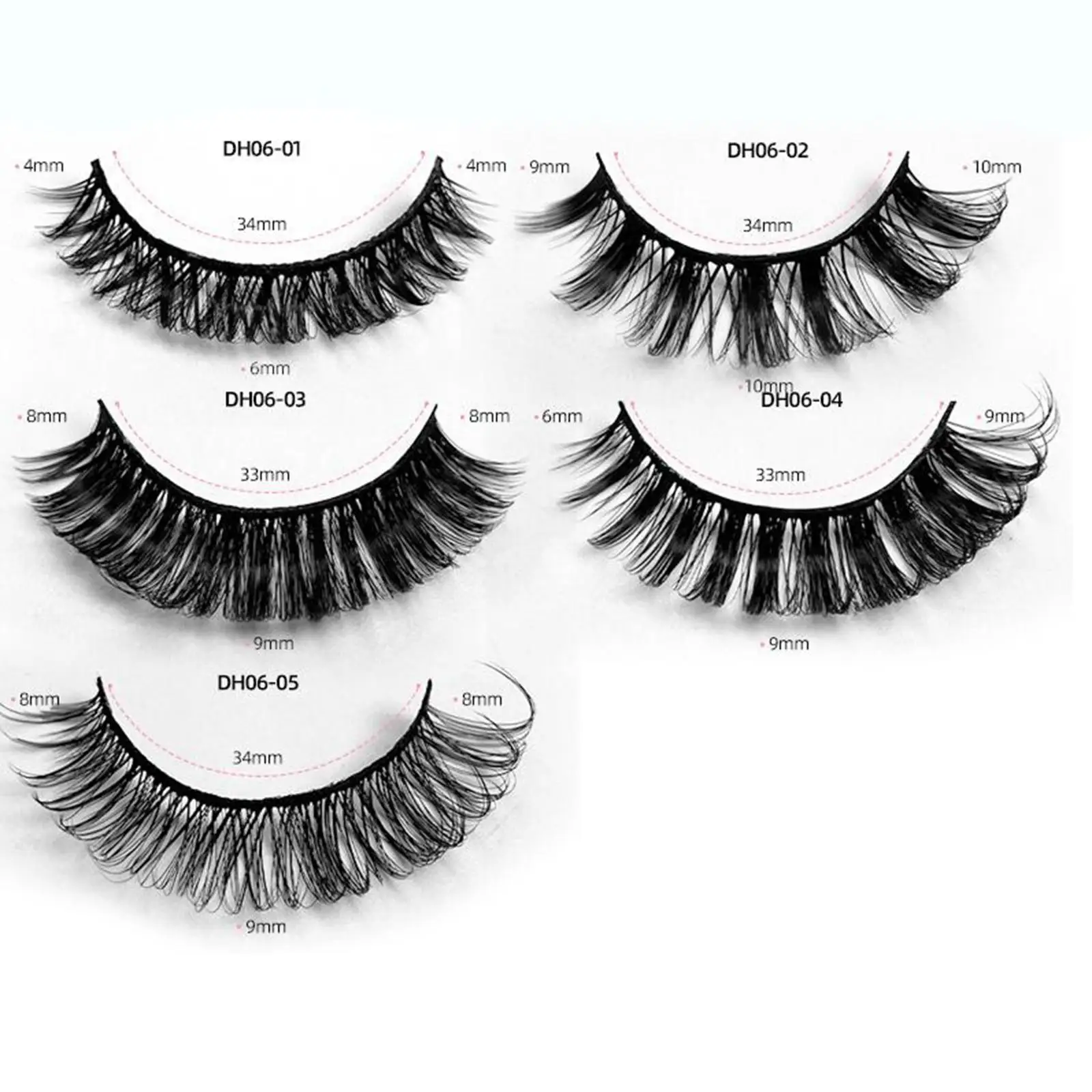 10 Pairs Russian Strip Lashes DD Curl False Eyelashes Accessories Handmade