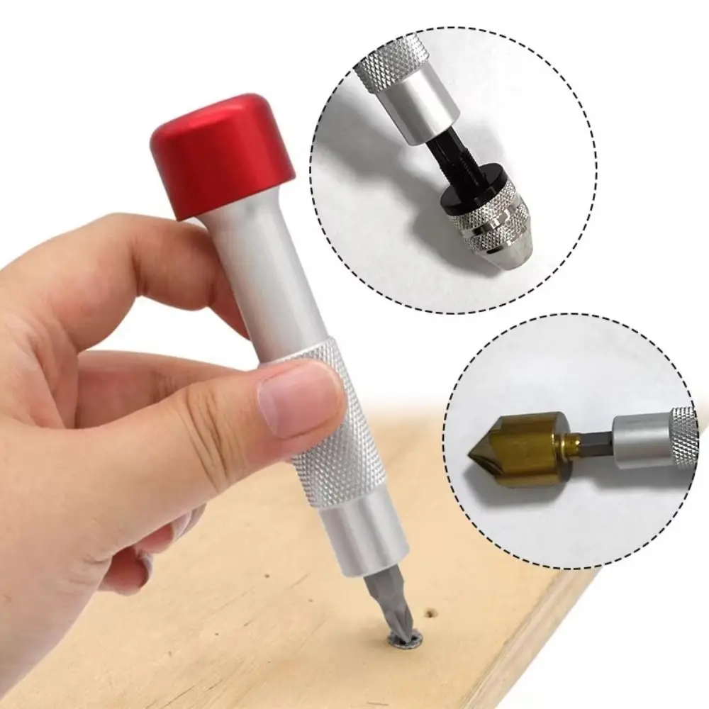 Red Hat Reinforced Screwdriver Handle 180 Degree Rotation Non-slip Turned Screwdriver Aluminum Repair Tool Manual Drilling