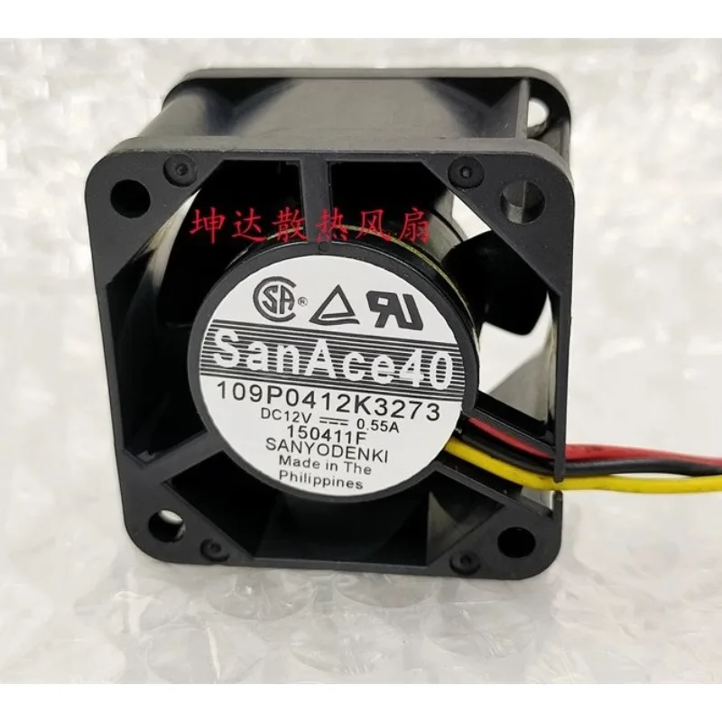 New CPU Cooling Fan for Sanyo 109P0412K3273 4028 4CM 12V 0.55A Double Ball High Air Flow Fan 40*40*28MM