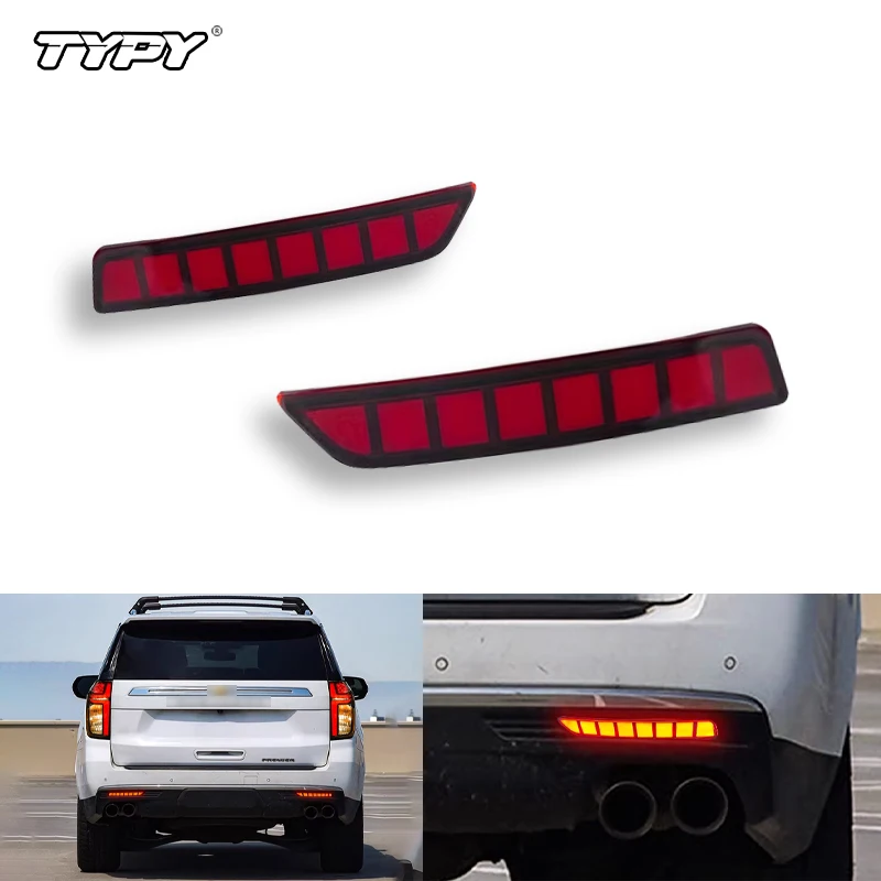 

TYPY Car LED Rear Bumper Reflector Light For Chevrolet Suburban 2020 2021 2022 2023 Brake Dynamic Turn Signal lamp