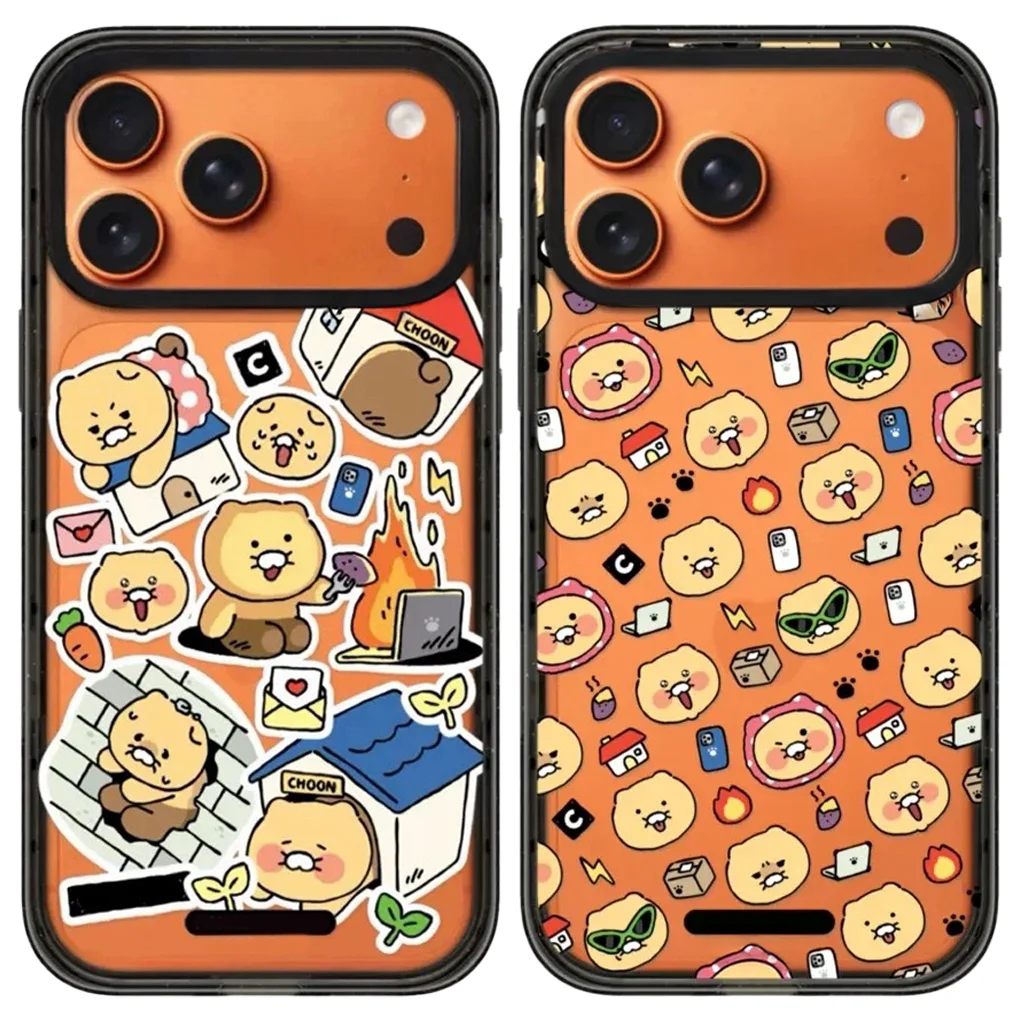 

Yellow Bear Acrylic Black Border Magnetic Case: Compatible with iPhone 17 16 15 14 13 12 Pro Max 17 Air