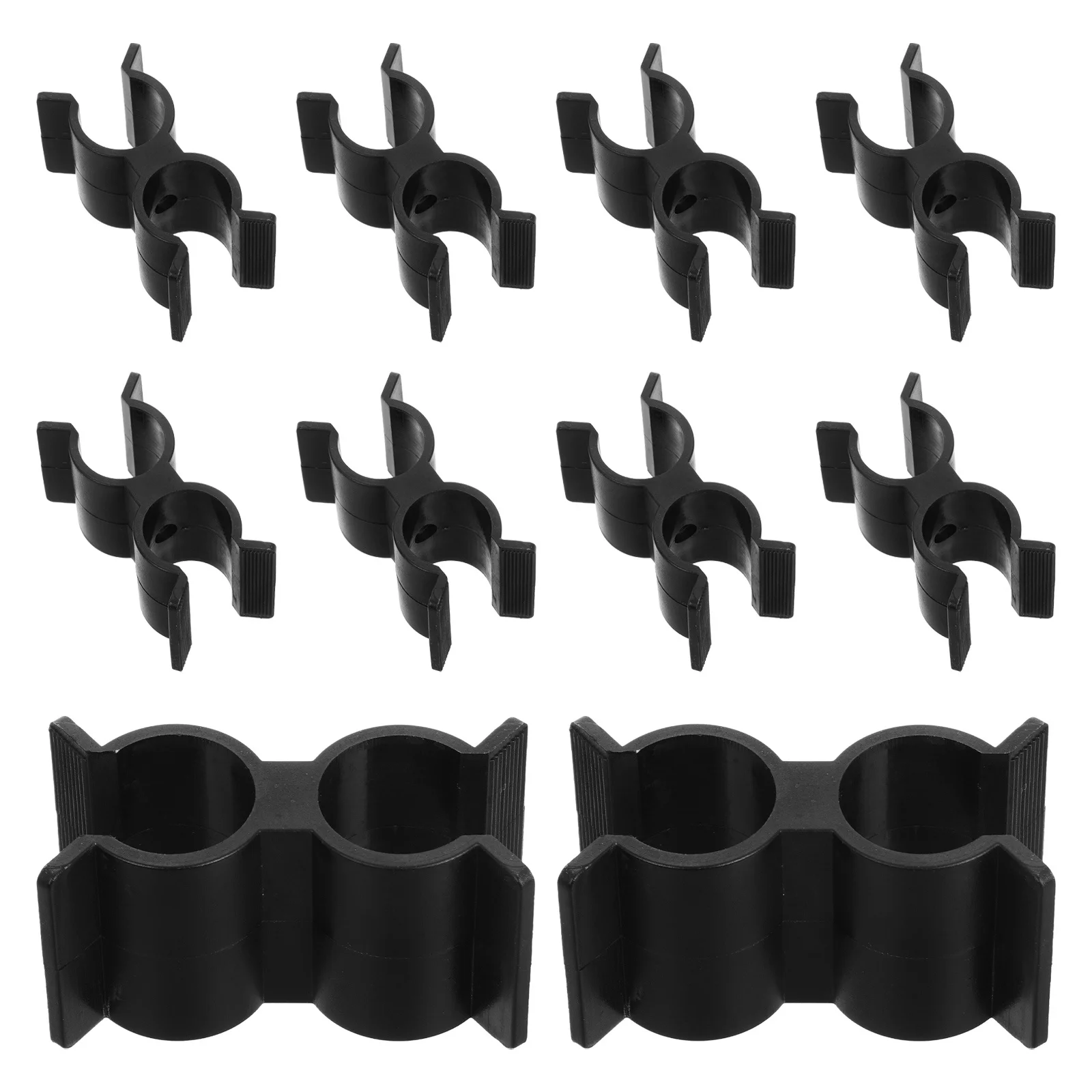 

10pcs Double Pipe Clamp Black Nylon For Marine Hardware Boat Rv Yacht Pipe Clip Shelf Bracket Fence Connector Tube Clamps
