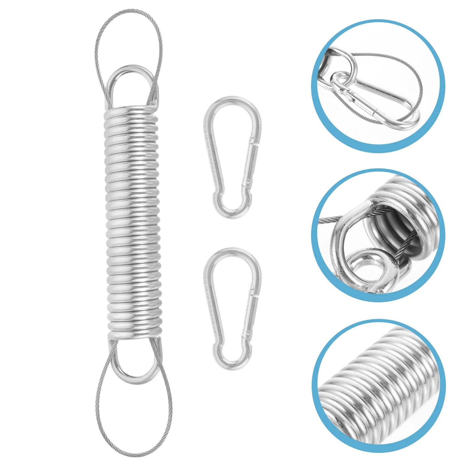 Zestaw sprężyn do hamaka, wytrzymałe metalowe akcesoria do zawieszania huśtawek, niski poziom hałasu i wibracji, sprężyny o dużej wytrzymałości.
