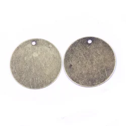 Pendants Stamping Tags Round Alloy Blank Bronze Tone Jewelry DIY Finding Charms 20mm(6/8