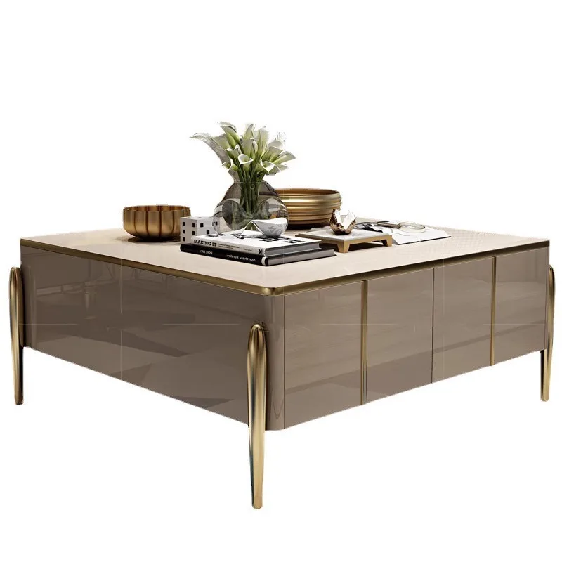 

designer 9 Hong Kong-style new rock slab light luxury coffee table TV cabinet post-modern minimalist group