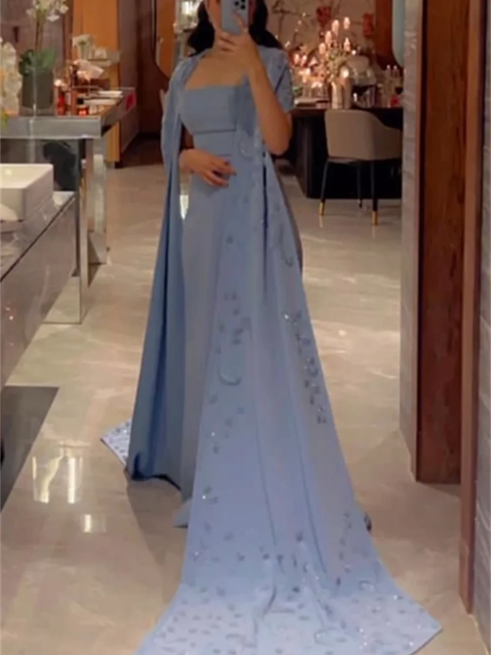 Prom Dresses Exquisite Strapless Sheath Celebrity Flowers Stole Satin Occasion Evening Gown Платье Вечернее فساتين الحفلات