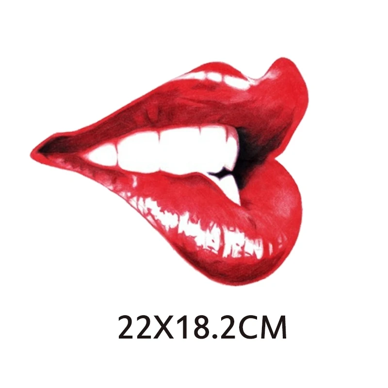 Watercolor printed lip patch for clothing heat transfer heat transfer DIY washable T-shirt ironing transfer girl patch