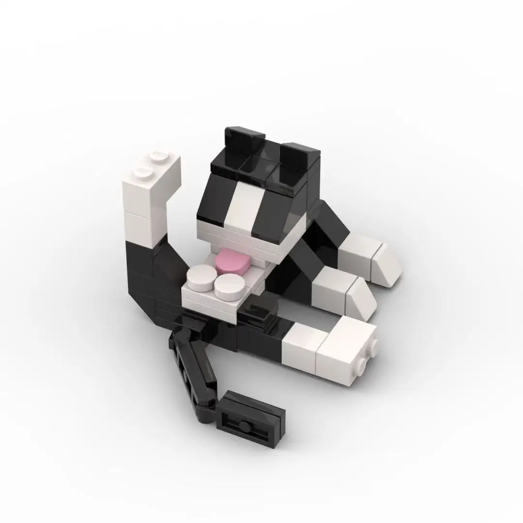 MOC Kuh Katze Kreative DIY Bausteine Spielzeug Katze Inländischen Bausteine Abstrakte Kleine Spielzeug Montage Spielzeug Ornament