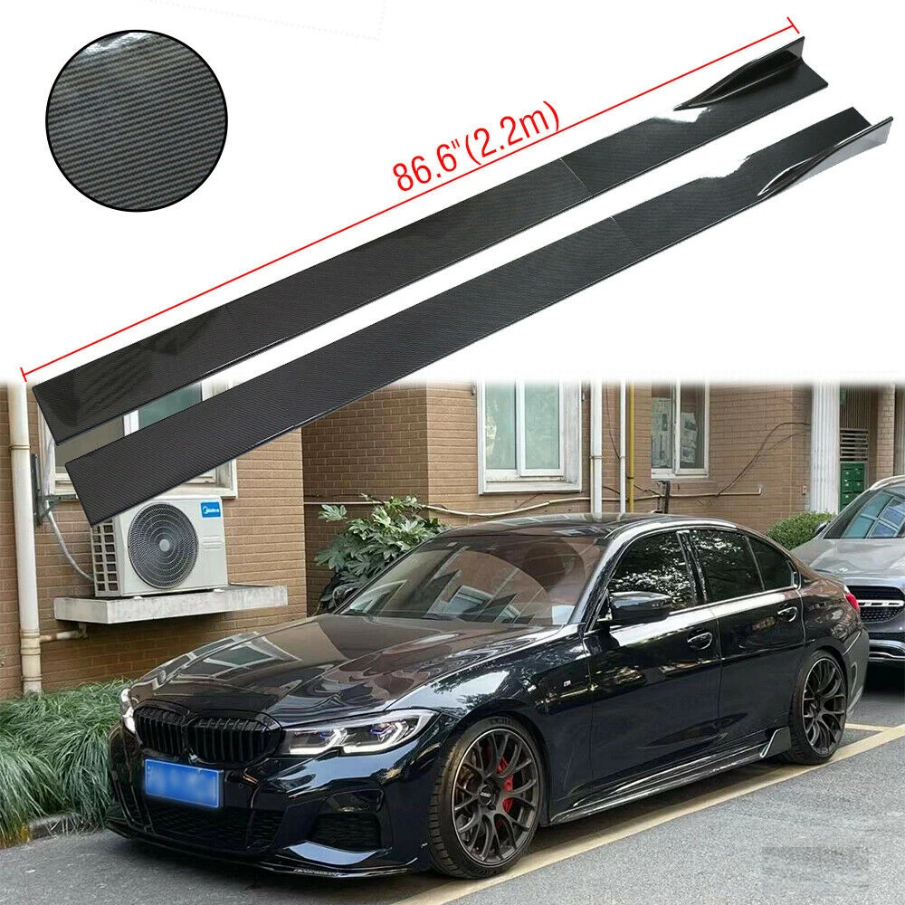 2.2M Side Skirt Universal For BMW 3 series F10 F30 F32 F80 Extension Body Kit Splitter Apron Winglet Protector Car Accessories