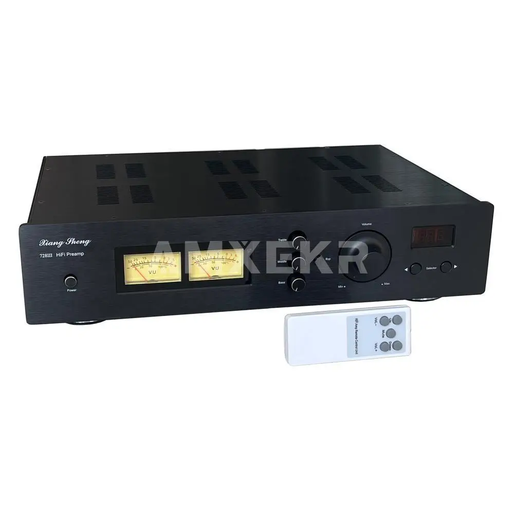 XiangSheng 728A Tube Preamplifier HiFi Hetian Mao Circuit ECC81 ECC82 Adjustable Tone Preamplifier Bluetooth with Remote Control