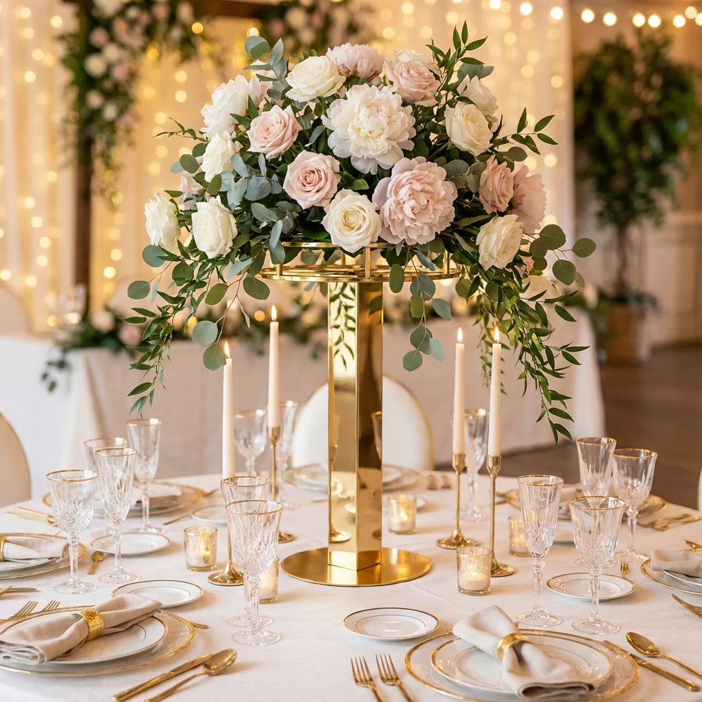 

Золотая свадебная арка-стойка - 2 шт. Элегантные колонны из нержавеющей стали для оформления свадебного предложения и декора на День святого Валентина