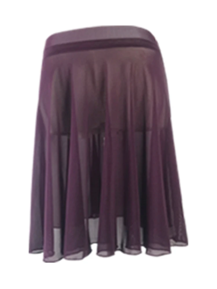 Dames zachte mesh balletrok zwarte dansrokken elastische taille ballerinakleding, trek aan