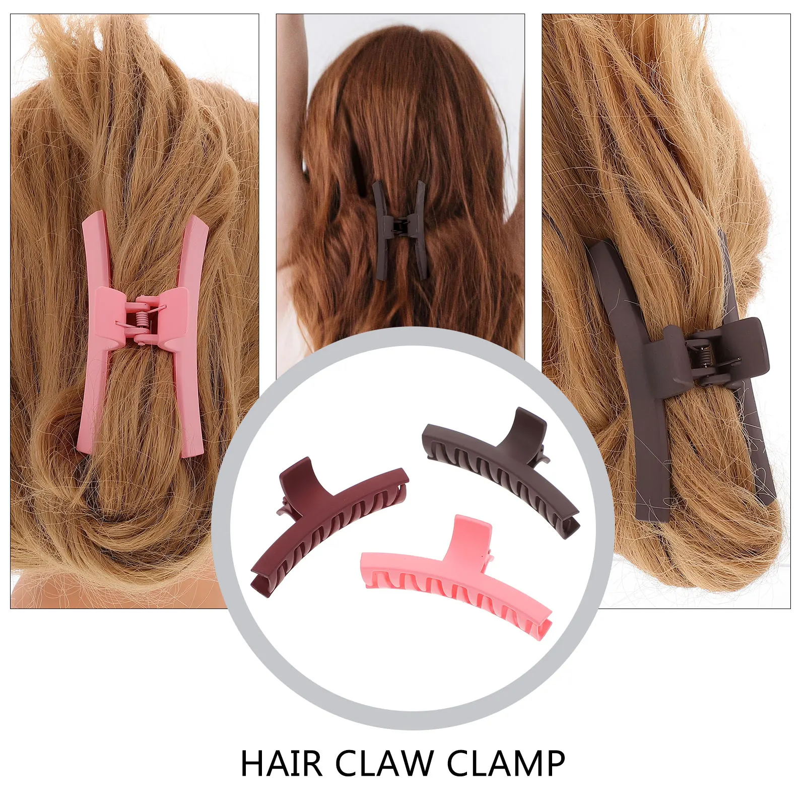 

3pcs Clips Large Size Acrylic Clamps Durable Women Girls Office Daily Use Strong Hold All Types Gift For Female Fashionable