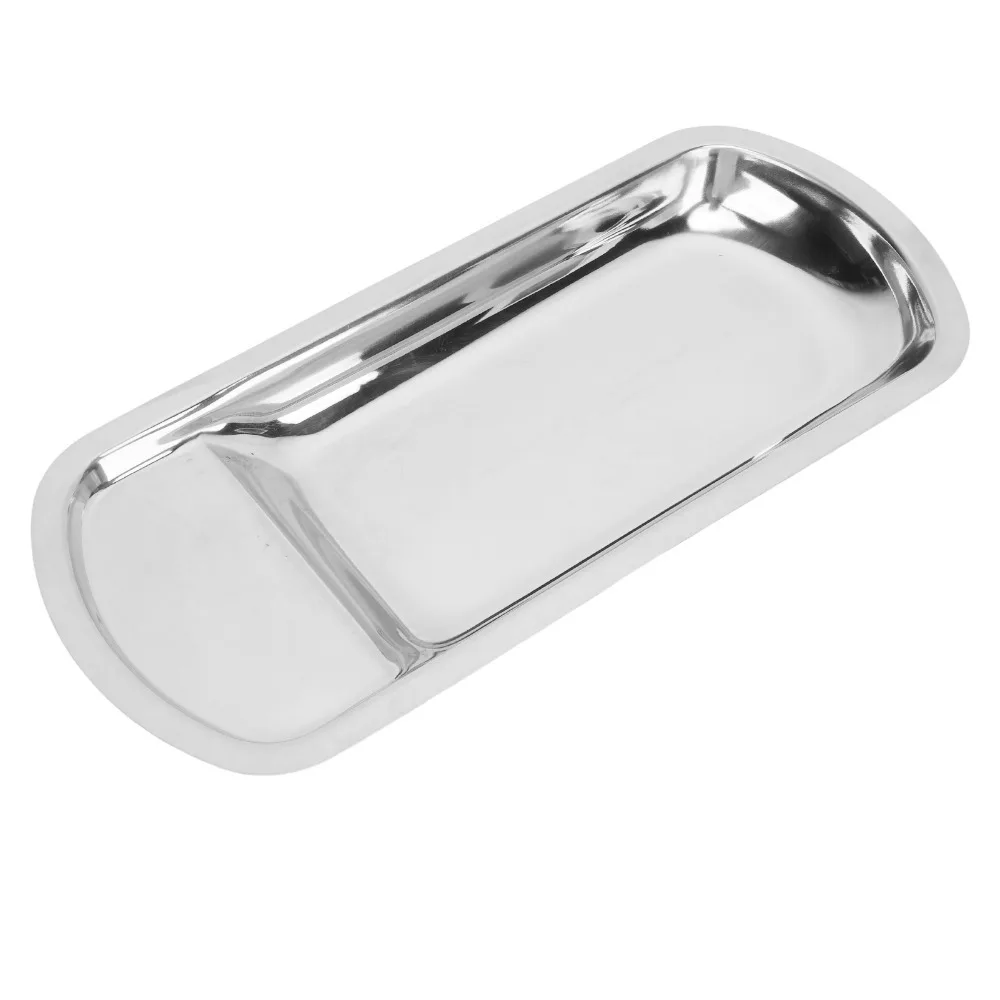 Rustless Steel Fruit Tray Mirror Polished Raised Anti-spill Edge Rim Metal Serving Platter Irregular Outline Creative Shape