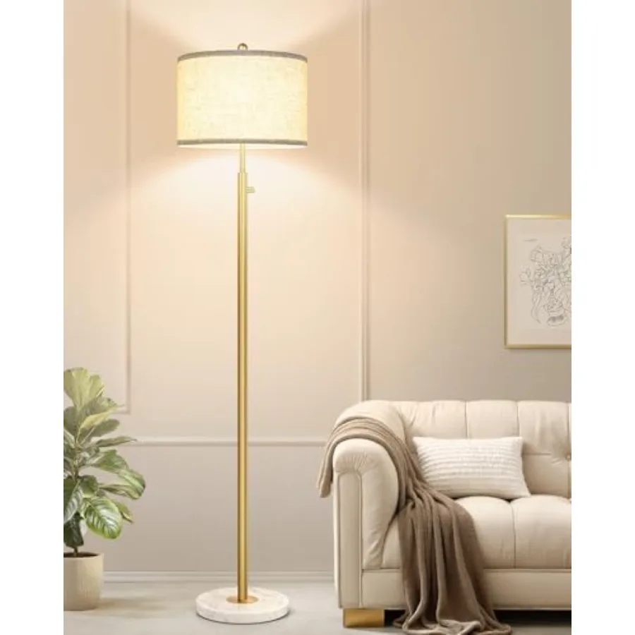 

Upgraded Dimmable Floor Lamp for Living Room, 11W LED Bulb Included, Modern Standing Lamp with Marble Base, Tall Pole Light wit