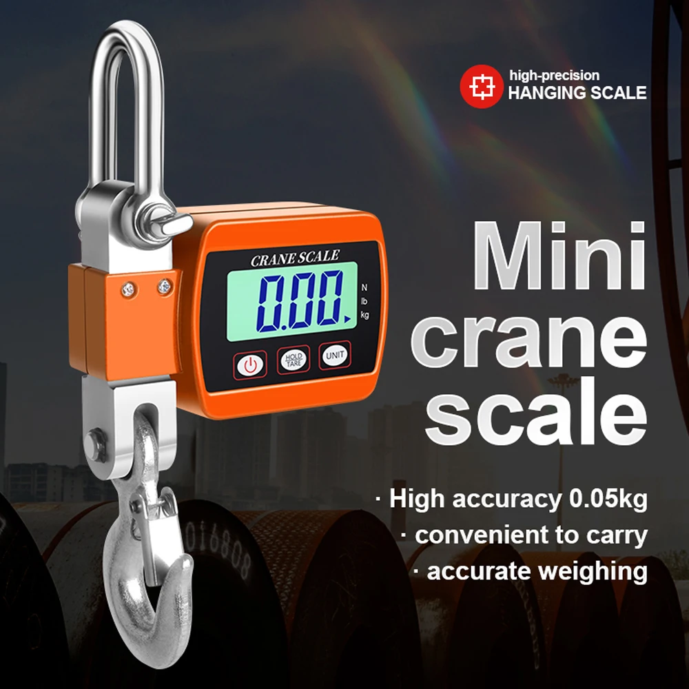 Hancaner LCD Digital Display Crance Scale 0.05-500kg Portable Industrial Electronic Heavy Duty Weight Hook Crane