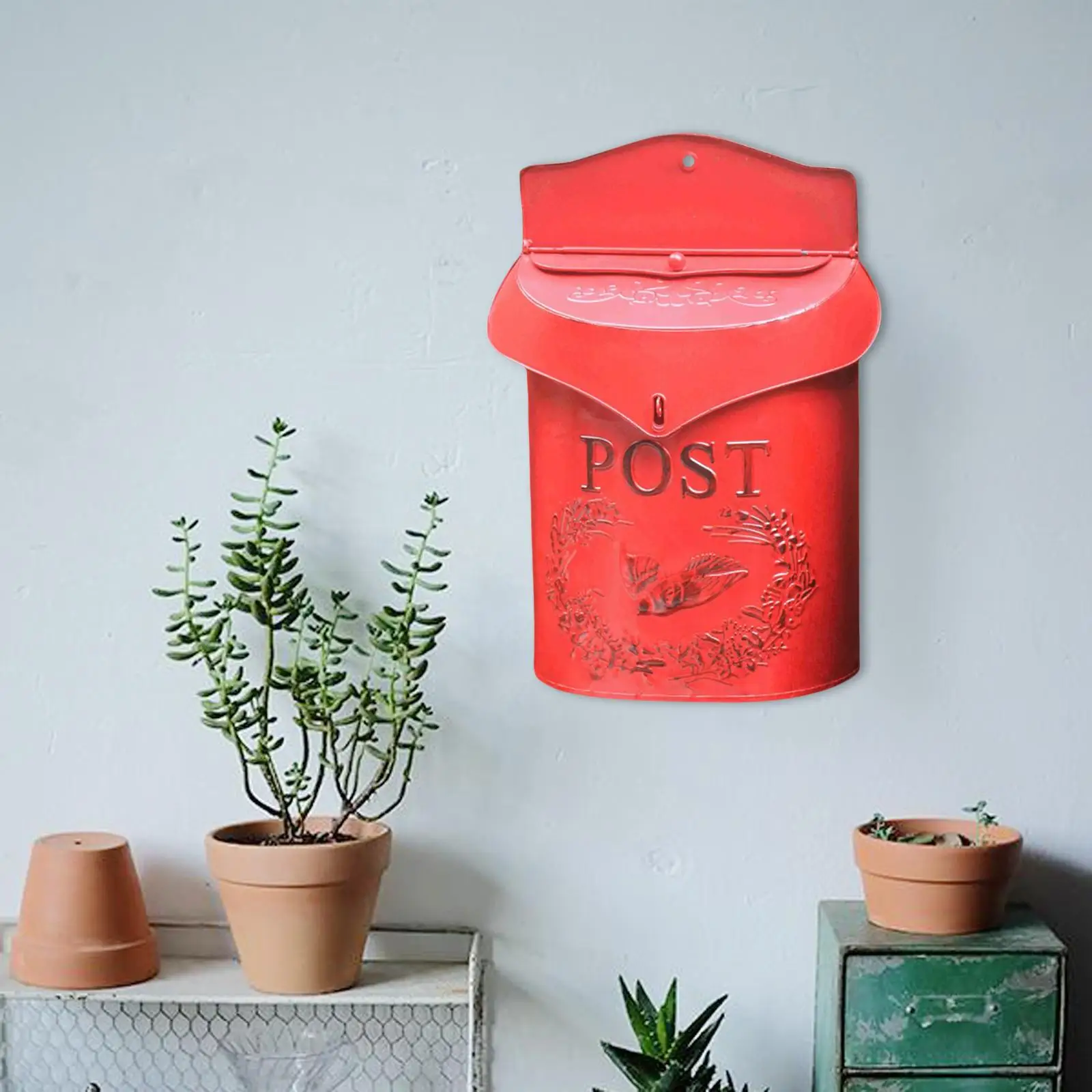 

Vintage Wall Mounted Post Box Metal Mailbox for Indoor Ourdoor