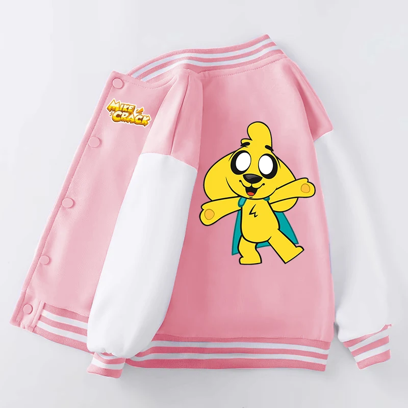Mikecrack chaqueta de uniforme de béisbol para niñas Los Compadretes prendas de vestir exteriores de dibujos animados chaqueta rosa para niños abrigo moda ropa para niños regalo