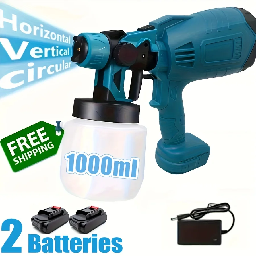 

High-pressure Spray Painting Machine Electric Vacuum HVLP Spray Gun, 3 Spraying Modes, Water Tank Capacity 33.8 Ounces,