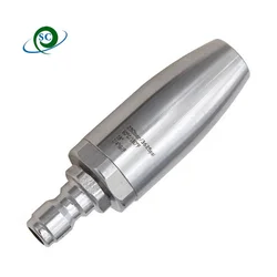 CS 250bar 3625psi 고압 스프레이 로터리 터보 노즐 스테인레스 스틸 블래스터 터보 제트 노즐 (1/4 ''빠른 연결 포함)