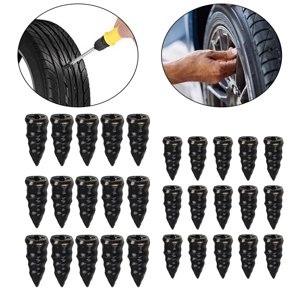 30PCS Rubber Self-tapping Screws For Tire Repair Silicone Car Screw Tyre Plug Repair Rubber Cement Screws Tire Repair