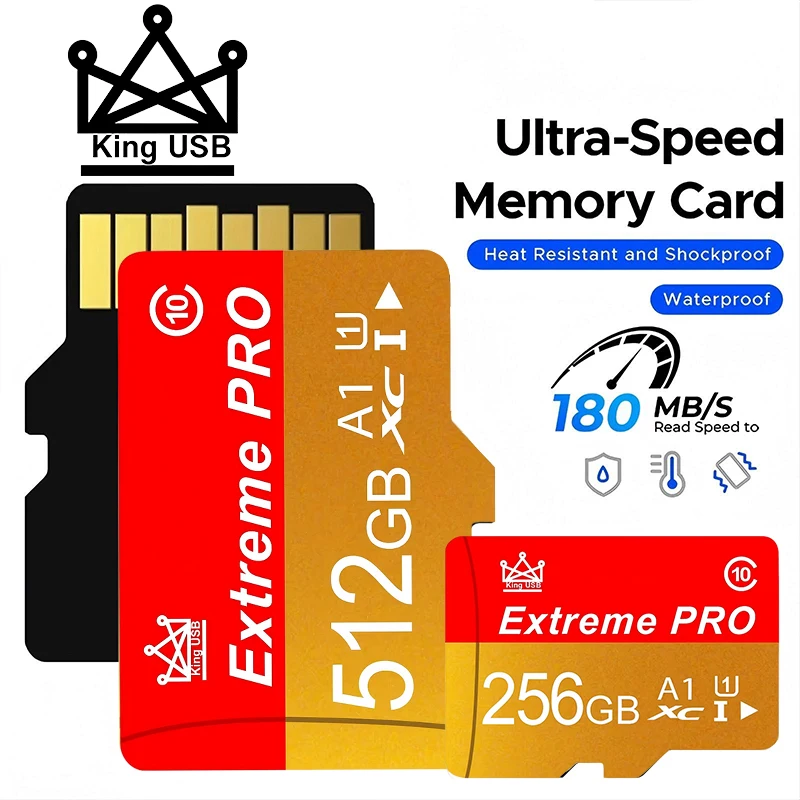 SD Cards Micro TF SD Card Memory Card 32GB 128GB 256GB TF Cards A2 Large Capacity for Smartphone PC Mac Phone Drone