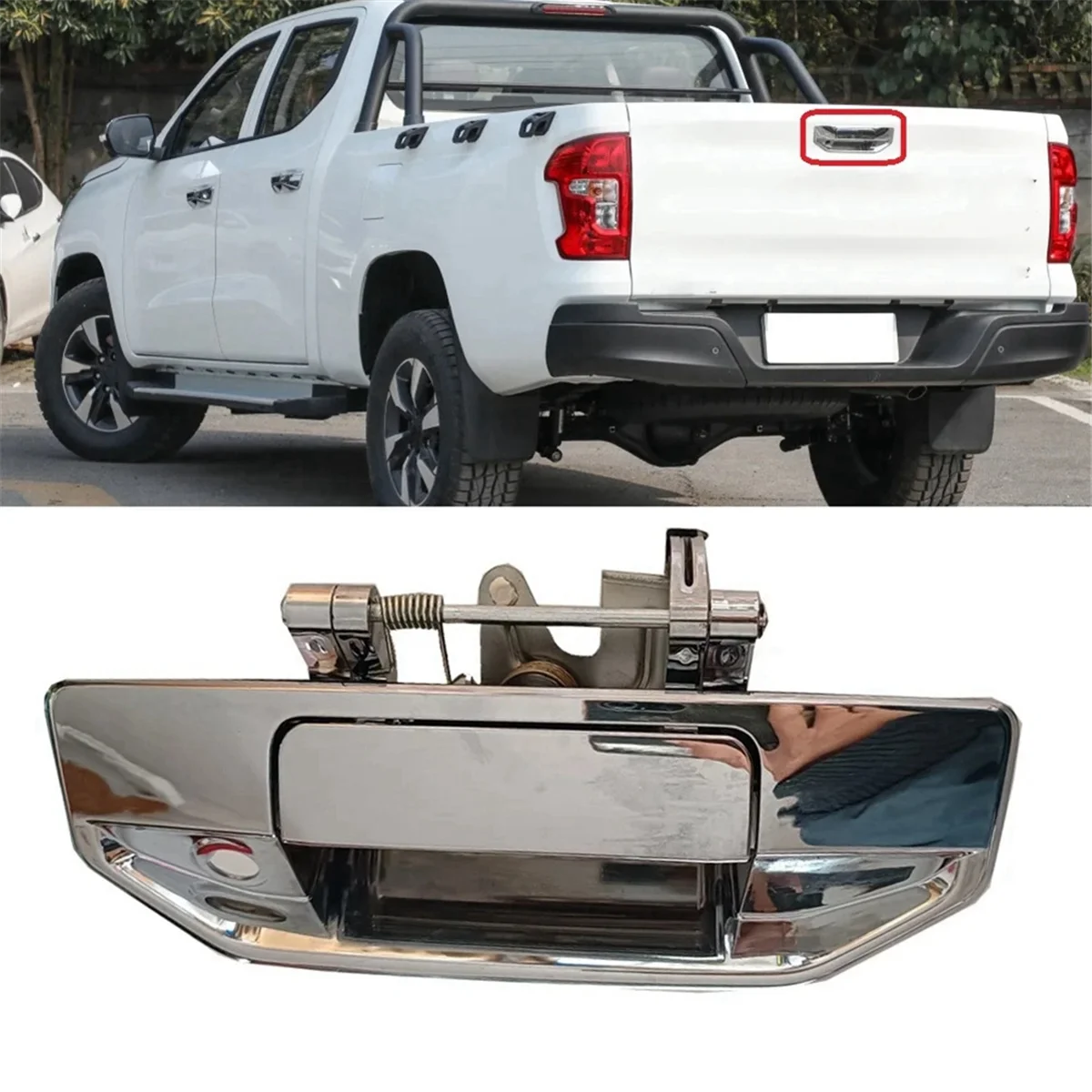 Car Tailgate Handle for Changan Hunter F70 Cargo Box Handle Rear Trunk Handle Tail Door Buckle Electroplating Handle