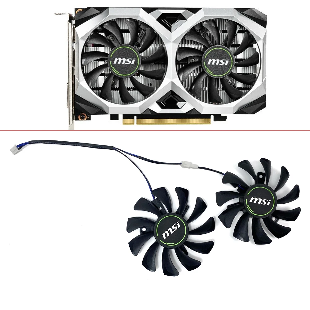 Wentylator chłodzący 75MM HA8010H12F-Z 2Pin GTX1650 Wentylator chłodzący kartę graficzną do wentylatorów kart graficznych MSI GTX 1650 SUPER VENTUS XS