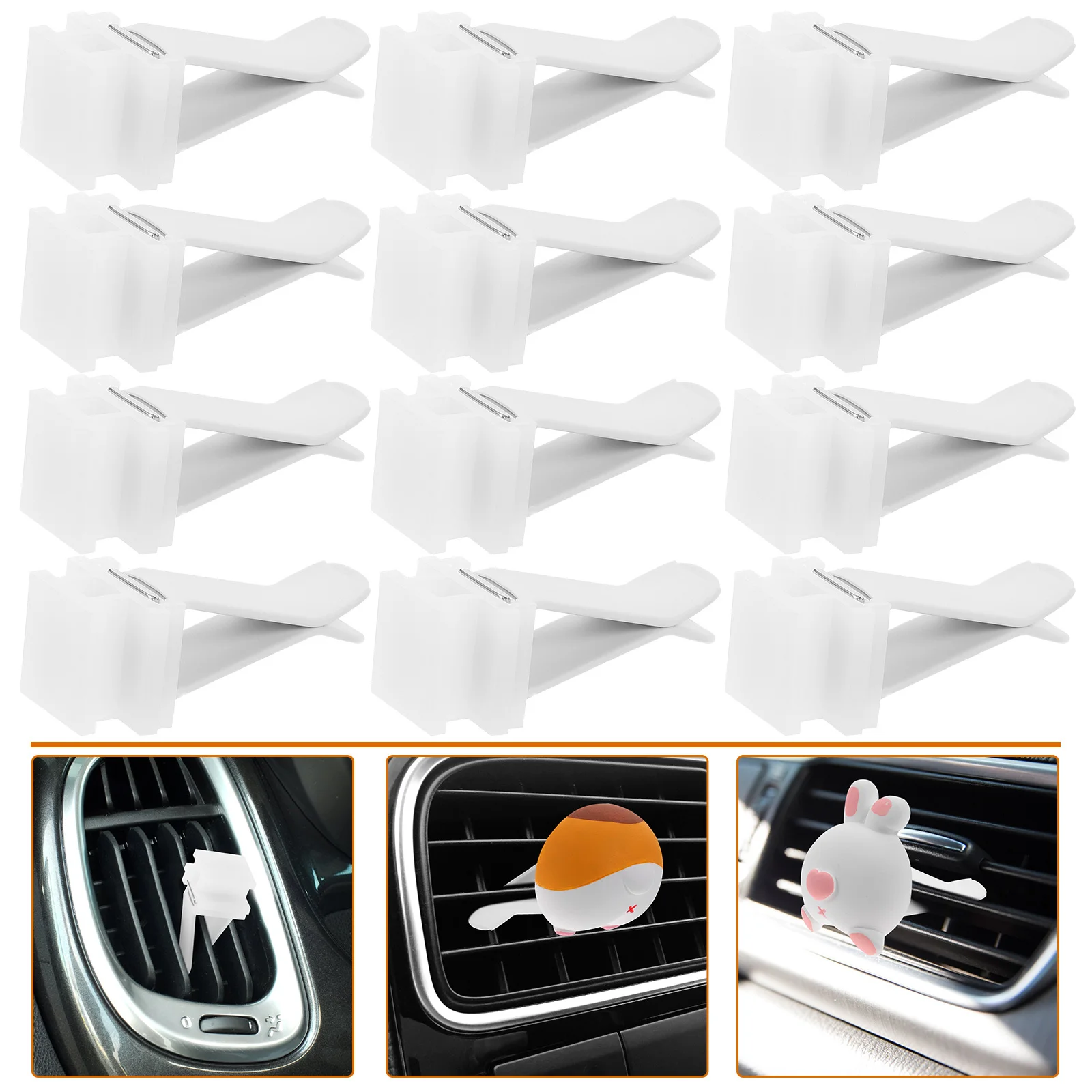 

20Pcs Durable Car Vent Clips Stylish Square Head for Air Freshener and Interior Decoration Car Accessories Vent Clip