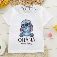 Children Cotton T-Shirt Kids Disney Lilo Stitch Cartoon T Shirt Stitch Cute Manga T-shirt Y2k Graphic Tshirt Girl Boy Top Tees