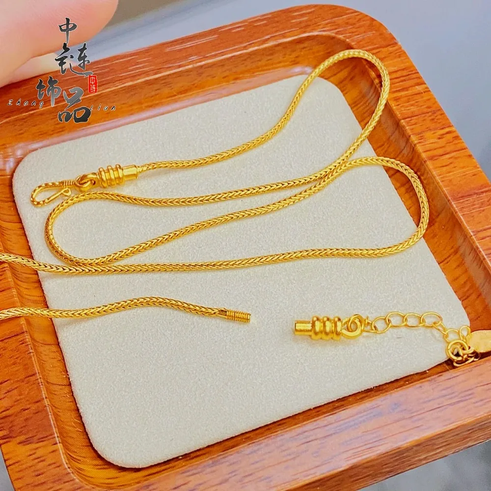 Universal snake bone chain diy necklace with adjustable strap extension chain for everything 9999gold