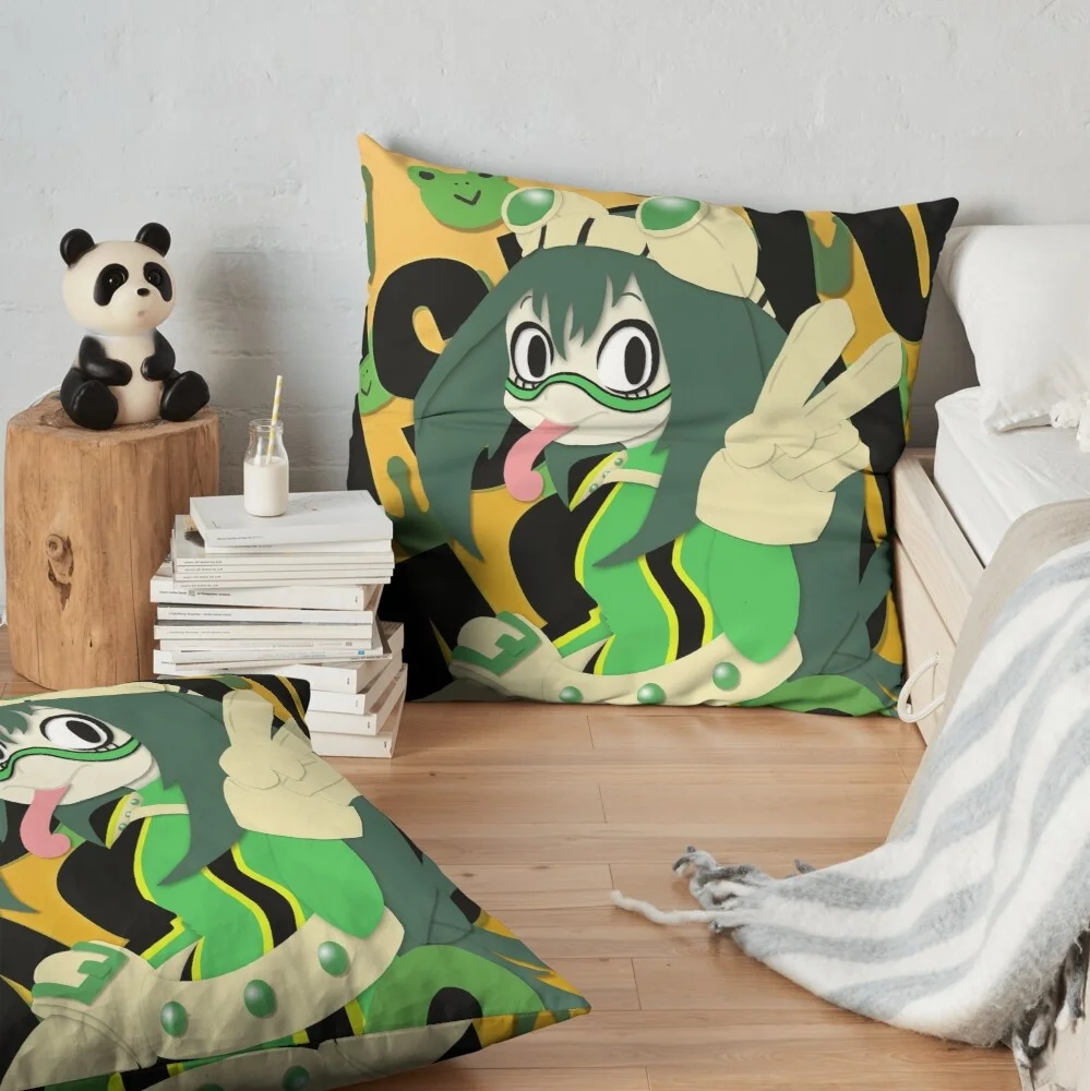 Froppy Tsuyu Asui Pattern Cushion Cover Throw Pillow Case Home Decor High Quality