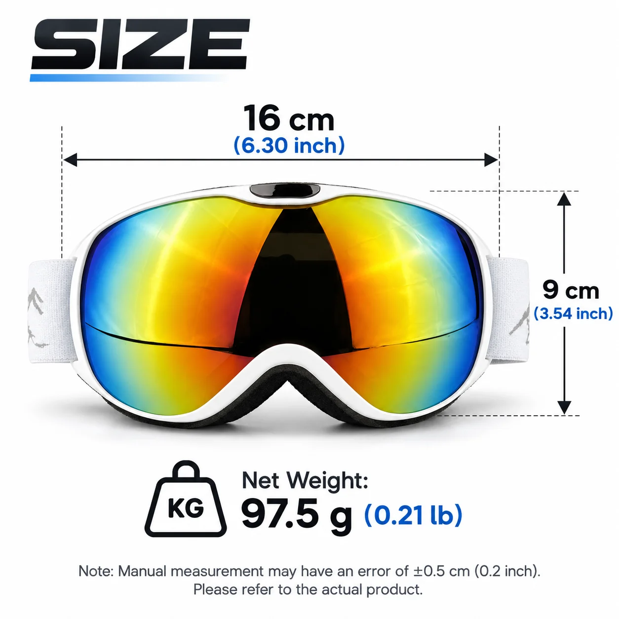 Kids Ski Goggles for Age 10-14 Anti-fog Double Layer UV400 Snow Eyewear Outdoor Sports Winter Snowboard Children Skiing Glasses