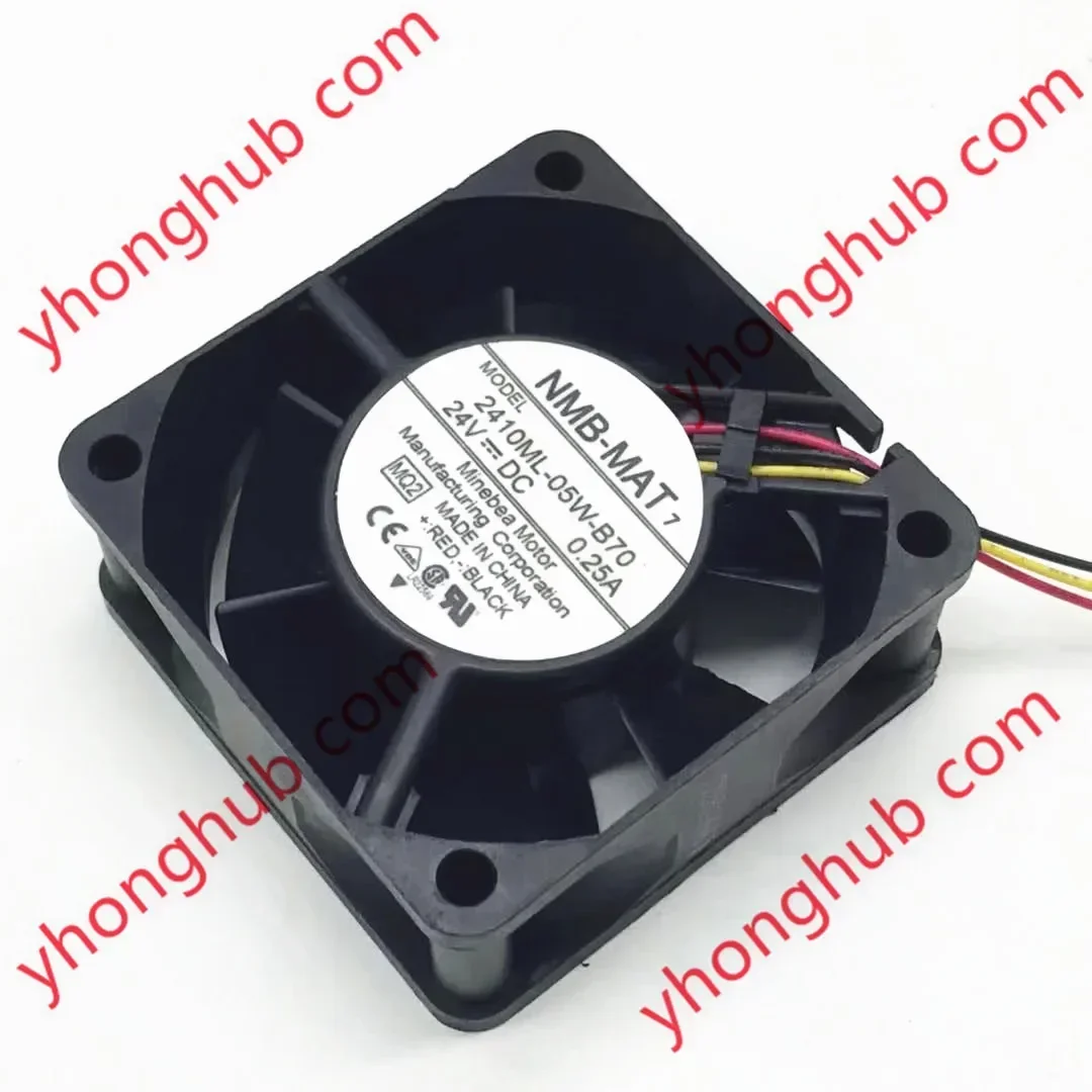 

Вентилятор охлаждения сервера NMB-MAT 2410ML-05W-B70 MQ2 DC 24V 0.25A 60x60x25мм, 3-проводной